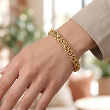Load image into Gallery viewer, 14k Yellow Gold 9mm Byzantine Link Bracelet, 7.25 Inch or 8 Inch
