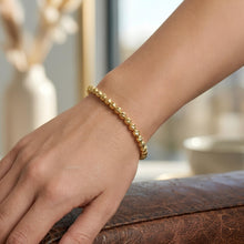 Load image into Gallery viewer, 14k Yellow Gold 2.2mm, 3mm or 4mm Diamond Cut Bead Link Bracelet, Adjustable 6.25" - 7.5 Inch
