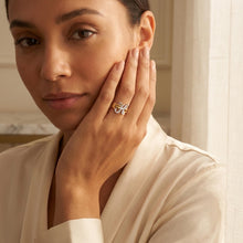 Load image into Gallery viewer, 10k Two-Tone Yellow Gold and White Gold 8.5mm Personalized A-Z Initial Cursive Letter Ring, Sizes 3 - 10
