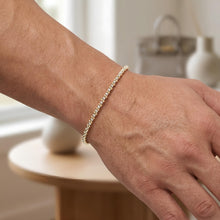 Load image into Gallery viewer, Italian 14k Two-Tone Gold 2.4mm Alternating Bead Link Bracelet, 7 Inch
