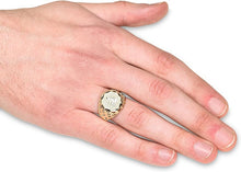 Load image into Gallery viewer, Men&#39;s 10k Two-Tone Gold Round A-Z Initial Ring
