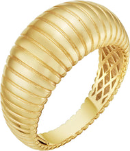Load image into Gallery viewer, Italian 14k Yellow Gold 9.6mm Graduated Tubogas Ring, Sizes 6 - 7
