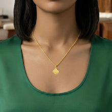 Load image into Gallery viewer, Italian 14k Yellow Gold 14mm Radiant Clover Charm Pendant with Optional Necklace,  16-17-18 Inch
