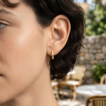 Load image into Gallery viewer, 14k Yellow Gold Mini Beaded Huggie Earrings
