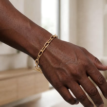 Load image into Gallery viewer, 14k Yellow Gold Toggle Lock 5mm Paperclip Link Bracelet, 7.5 Inch
