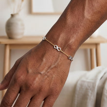 Load image into Gallery viewer, 14k Two-Tone Gold 6mm Infinity Station Link Bracelet, 7.5 Inch
