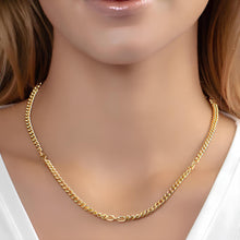 Load image into Gallery viewer, Italian 14k Yellow Gold 4.2mm Small Paperclip &amp; Curb Link Chain Necklace, 18 Inch
