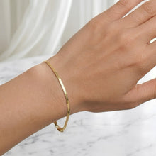 Load image into Gallery viewer, 14k Yellow Gold 1.5mm Solid Herringbone Chain Bracelet or Anklet
