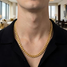 Load image into Gallery viewer, 14k Yellow Gold 6.5mm, 8mm or 9.5mm Lite Squared Miami Cuban Chain Necklace, 22 Inch
