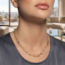 Load image into Gallery viewer, 14k Yellow Gold 5.4mm Fancy Oval Link Chain Necklace, 18 Inch
