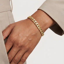 Load image into Gallery viewer, 14k Yellow Gold 8.8mm Alternating Diamond Cut Fancy Cuban Link Bracelet, 7.25 Inch
