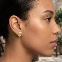 Load image into Gallery viewer, Italian 14k Yellow Gold 13.3mm Round Tubogas Stud Earrings
