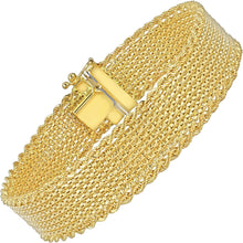 Load image into Gallery viewer, 14k Yellow Gold 16.5mm Bizmark Mesh Rope Bracelet, 7.5 Inch
