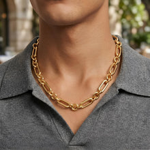 Load image into Gallery viewer, 14k Yellow Gold 8mm Lite Paperclip Figaro with Round Link Chain Necklace 18 Inch
