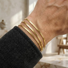 Load image into Gallery viewer, 14k Yellow Gold 1.8mm Triple Strand Herringbone Link Bracelet, 7 Inch
