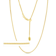 Load image into Gallery viewer, 14k Yellow Gold or White Gold or Rose Gold 1.3mm Adjustable Round Popcorn Chain Necklace, 22 Inch
