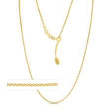 Load image into Gallery viewer, 14k Yellow Gold or White Gold or Rose Gold 1.3mm Adjustable Round Popcorn Chain Necklace, 22 Inch
