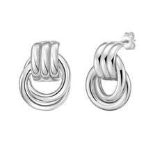 Load image into Gallery viewer, Sterling Silver Knot Earring with Push Back Clasp
