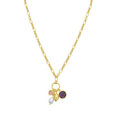 Load image into Gallery viewer, Sterling Silver 18" Charm Necklace with Cubic Zirconia on Link Chain with Lobster Clasp including 2"
