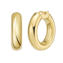 Load image into Gallery viewer, Sterling Silver Round Hoop Earring with Hinged Clasp
