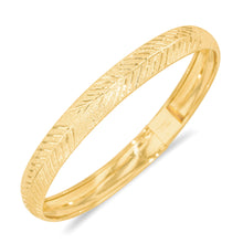 Load image into Gallery viewer, 10k Yellow Gold 8mm Lattice Satin Finish Textured Flex Bangle Bracelet
