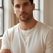 Load image into Gallery viewer, 14k Yellow Gold Diamond Cut Bar &amp; Bead Chain Necklace

