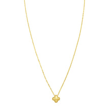 Load image into Gallery viewer, Floreo 14K Yellow Gold 7.5mm Puffed Mini Clover Charm Pendant Necklace
