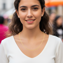 Load image into Gallery viewer, 18k Yellow Gold or White Gold 1.8mm Single Extendable Lite Diamond Cut Cable Chain Adjustable Necklace, 16&quot; - 18 Inch
