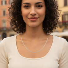 Load image into Gallery viewer, 18k Yellow Gold or White Gold 1.8mm Single Extendable Lite Diamond Cut Cable Chain Adjustable Necklace, 16&quot; - 18 Inch
