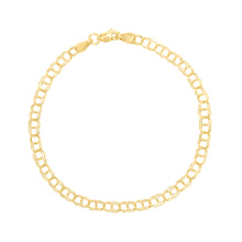 Load image into Gallery viewer, 14k Yellow Gold 3.9mm Double Chino Link Chain Charm Bracelet, 7.25 Inch
