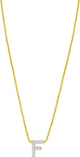 Load image into Gallery viewer, 14k Yellow Gold 0.3&quot; Mini Diamond Alphabet Letter A - Z Initial Charm Pendant with Extendable Adjustable Chain Necklace
