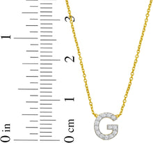 Load image into Gallery viewer, 14k Yellow Gold 0.3&quot; Mini Diamond Alphabet Letter A - Z Initial Charm Pendant with Extendable Adjustable Chain Necklace
