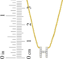 Load image into Gallery viewer, 14k Yellow Gold 0.3&quot; Mini Diamond Alphabet Letter A - Z Initial Charm Pendant with Extendable Adjustable Chain Necklace
