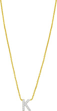 Load image into Gallery viewer, 14k Yellow Gold 0.3&quot; Mini Diamond Alphabet Letter A - Z Initial Charm Pendant with Extendable Adjustable Chain Necklace
