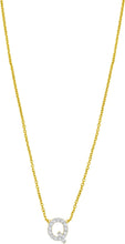 Load image into Gallery viewer, 14k Yellow Gold 0.3&quot; Mini Diamond Alphabet Letter A - Z Initial Charm Pendant with Extendable Adjustable Chain Necklace
