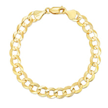Load image into Gallery viewer, 10k Yellow Gold 8.5mm Solid Curb Cuban Bracelet and Anklet
