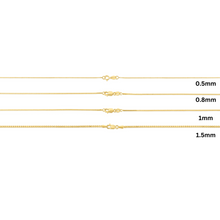 Load image into Gallery viewer, 10k Yellow Gold Solid Box Chain Link Necklace
