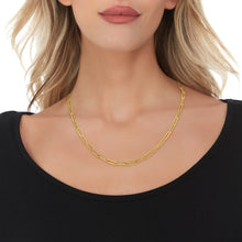 Load image into Gallery viewer, 14k Yellow Gold 4.2mm Hollow Paperclip Link Chain Necklace
