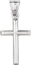 Load image into Gallery viewer, 14k Yellow Gold or White Gold 0.8" Classic Cross Charm Pendant with optional Adjustable Chain Necklace
