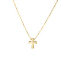 Load image into Gallery viewer, Floreo 14k Yellow Gold 10mm Polished Mini Cross Necklace
