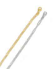 Load image into Gallery viewer, 14k Yellow Gold 2.5mm Solid Paperclip Link Chain Necklace
