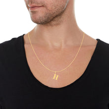 Load image into Gallery viewer, 14k Yellow Gold 0.9&quot; Alphabet Letter A - Z Initial Charm Pendant with optional Extendable Adjustable Chain Necklace
