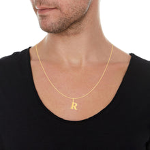 Load image into Gallery viewer, 14k Yellow Gold 0.9&quot; Alphabet Letter A - Z Initial Charm Pendant with optional Extendable Adjustable Chain Necklace
