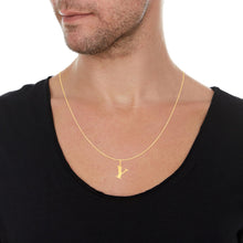 Load image into Gallery viewer, 14k Yellow Gold 0.9&quot; Alphabet Letter A - Z Initial Charm Pendant with optional Extendable Adjustable Chain Necklace
