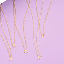 Load image into Gallery viewer, 14k Yellow Gold 0.2&quot; Mini Alphabet Letter A - Z Initial Charm Pendant with Extendable Adjustable Chain Necklace &amp; Bracelet Set
