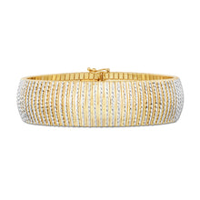 Load image into Gallery viewer, 14K Yellow Gold Big Bold Diamanté (Diamond Cut) Flexible Bracelet with BOX CLASPS (Figure 8) Clasp
