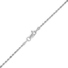 Load image into Gallery viewer, 10k White Gold 1.3mm Solid Rope Chain Diamond Cut Necklace
