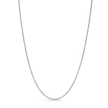Load image into Gallery viewer, 10k White Gold 2mm Solid Rope Chain Diamond Cut Necklace
