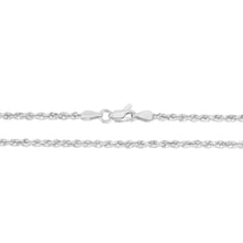 Load image into Gallery viewer, 10k White Gold 2.25mm Solid Rope Chain Diamond Cut Necklace
