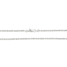 Load image into Gallery viewer, 10k White Gold 2.5mm Solid Rope Chain Diamond Cut Necklace
